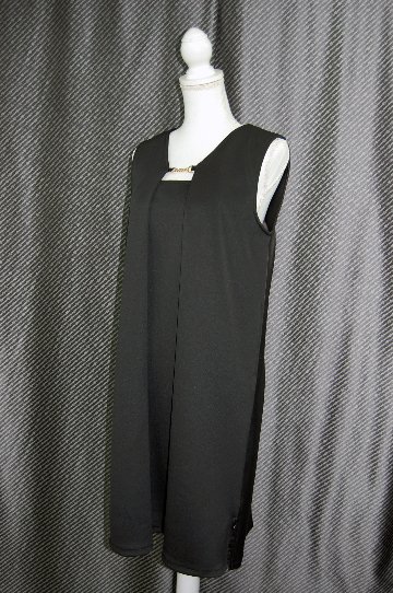 ラムレザー＆ストレッチジャージー　2wayジャンパードレスの画像
