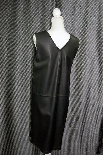 ラムレザー＆ストレッチジャージー　2wayジャンパードレスの画像