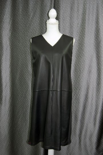 ラムレザー＆ストレッチジャージー　2wayジャンパードレスの画像