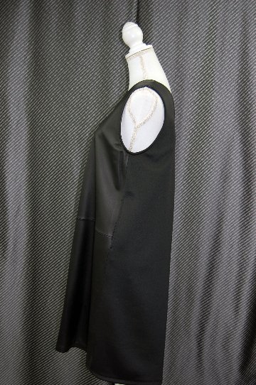 ラムレザー＆ストレッチジャージー　2wayジャンパードレスの画像