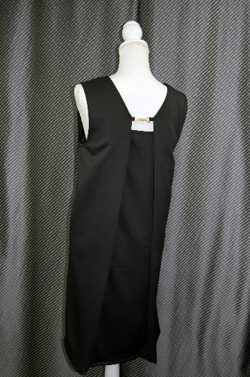 ラムレザー＆ストレッチジャージー　2wayジャンパードレスの画像