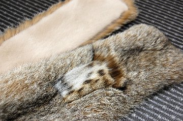 リンクス＆ミンク　ダブルフェイスクロスマフラーの画像