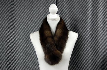 ロシアンセーブル　ダブルフェイスロングマフラーの画像