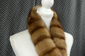ロシアンセーブル　ダブルフェイスロングマフラーの画像