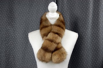 ロシアンセーブル　ダブルフェイスロングマフラーの画像