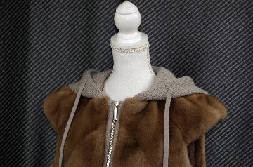 パステルミンク　フーディーデザインベストの画像