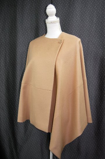 ウールカシミヤ　アシンメトリーラップショールケープの画像