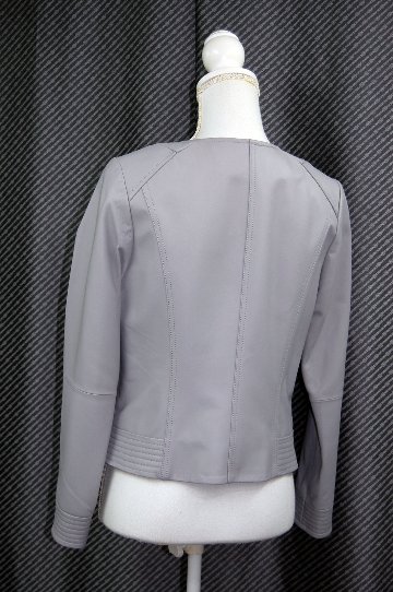 ラムレザー　ノーカラージャケットの画像