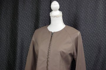 ラムレザー　ノーカラージャケットの画像