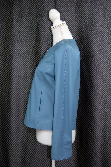 ラムレザー　ノーカラージャケットの画像