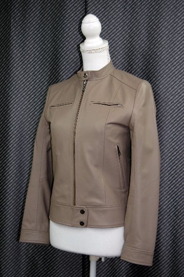 ラムレザー　スタンドカラージャケットの画像