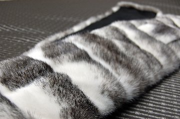 ブラッククロスミンク　ロングマフラーの画像