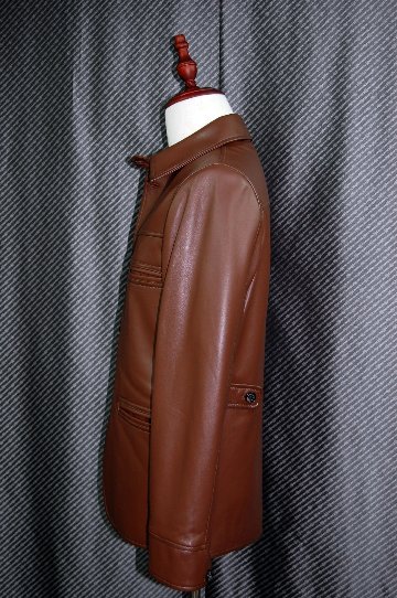 Men'sラムレザー　ステンカラージャケットの画像