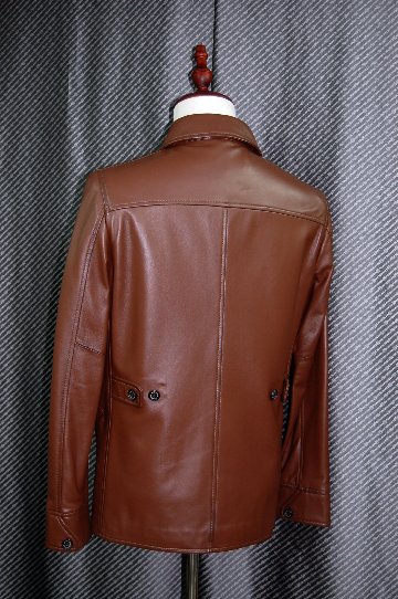 Men'sラムレザー　ステンカラージャケットの画像