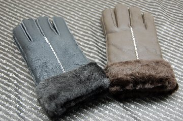 Men's本革ムートン手袋の画像