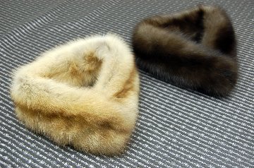 ロシアンセーブル　ダブルフェイスミニマフラーの画像
