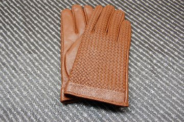 Men'sラムレザー　イントレチャートグローブの画像