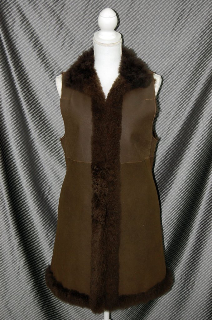 カシミヤゴート　ダブルフェイスロングベストの画像