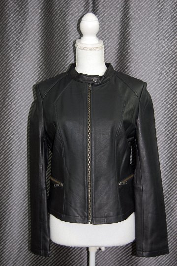 ラムレザー　シングルライダースジャケットの画像