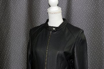 ラムレザー　シングルライダースジャケットの画像