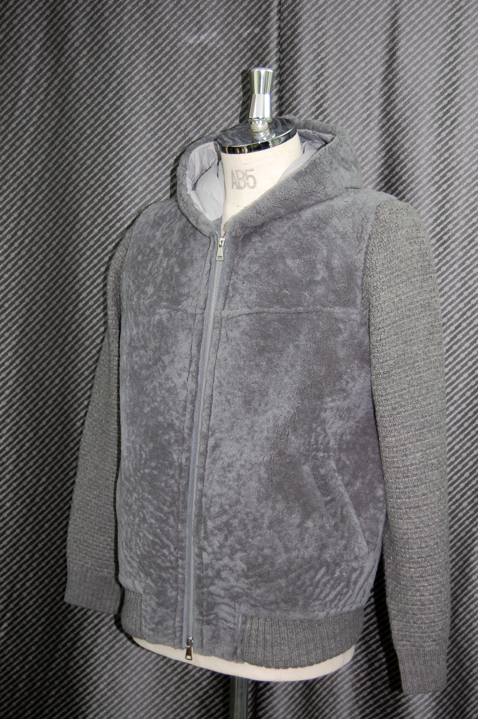 Men'sムートン＆ダウン　フーディージャケットの画像