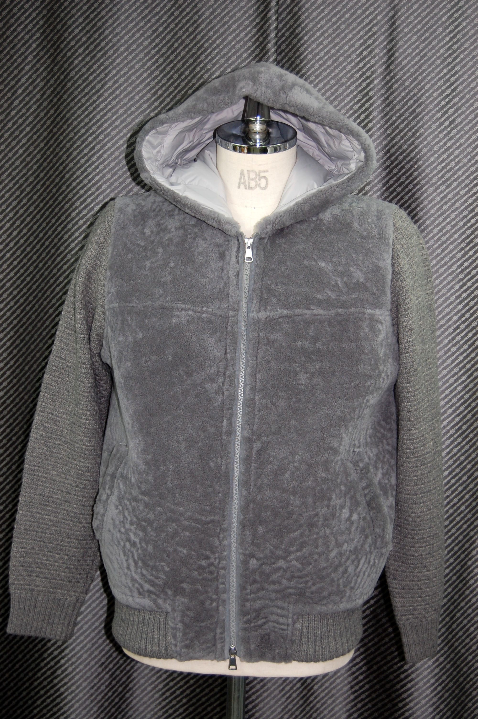 Men'sムートン＆ダウン　フーディージャケットの画像