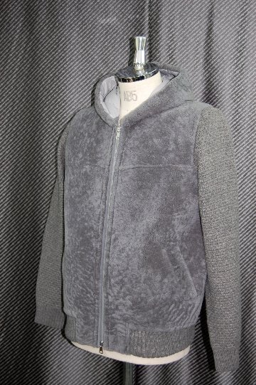 Men'sムートン＆ダウン　フーディージャケットの画像