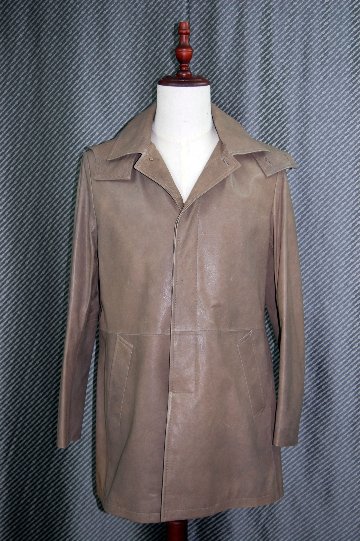 JEAN-LOUIS SCHERRER　Men'sベジタブルウォッシュラムレザー　フーディーハーフコートの画像