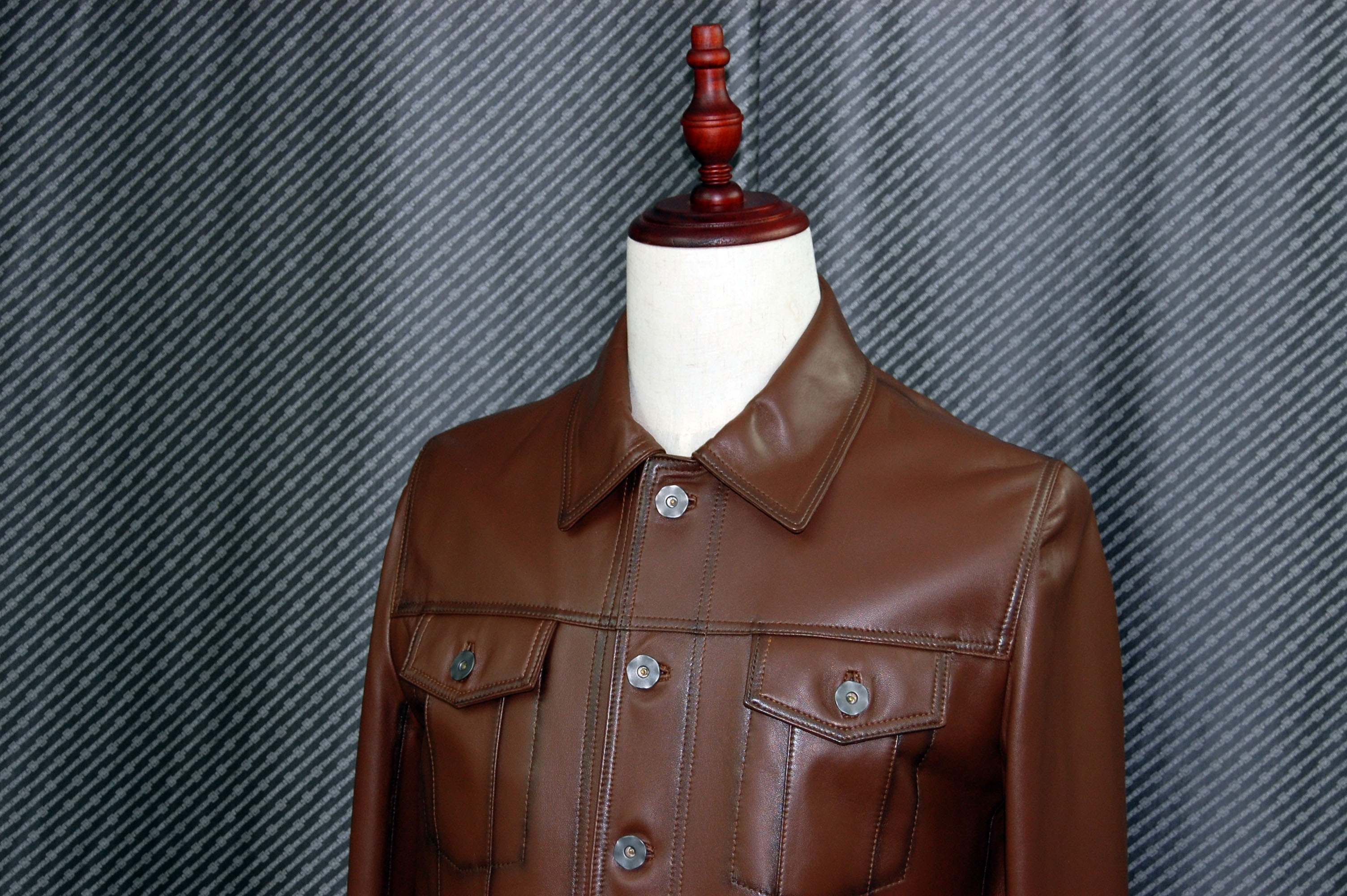 JEAN-LOUIS SCHERRER　Men'sラムレザー　トラッカージャケットの画像