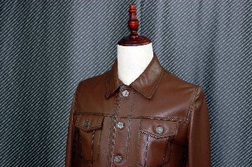 JEAN-LOUIS SCHERRER　Men'sラムレザー　トラッカージャケットの画像