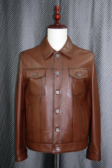 JEAN-LOUIS SCHERRER　Men'sラムレザー　トラッカージャケットの画像