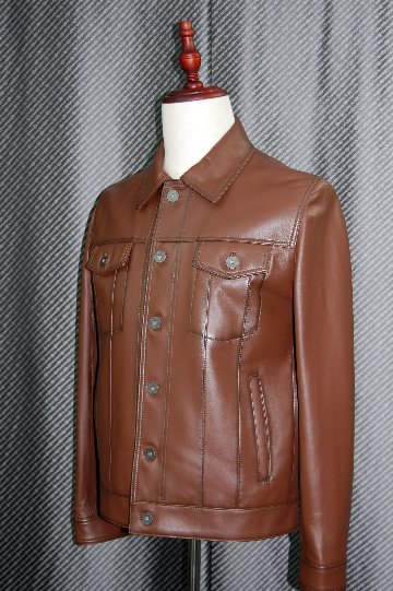 JEAN-LOUIS SCHERRER　Men'sラムレザー　トラッカージャケットの画像