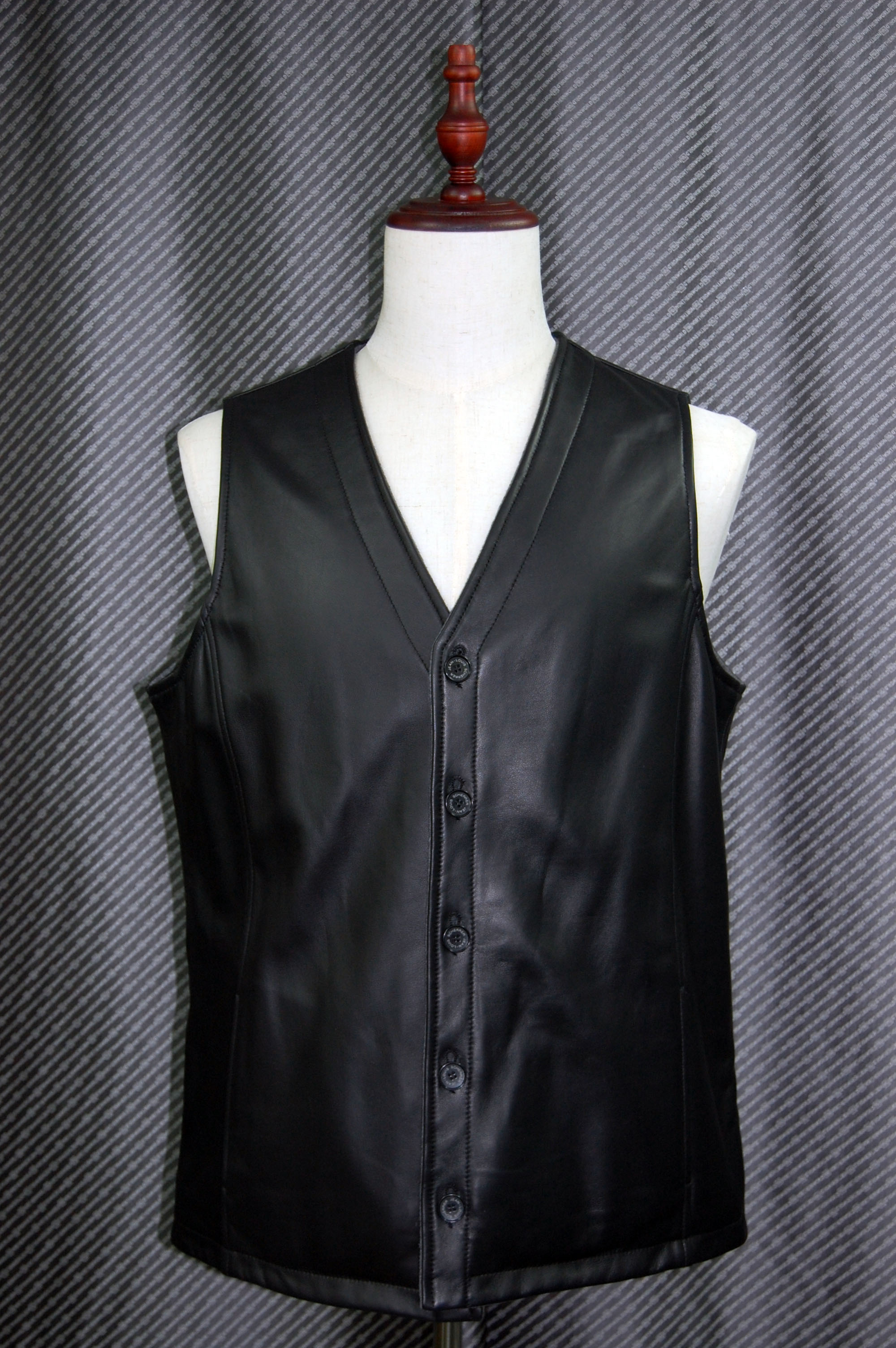 JEAN-LOUIS SCHERRER　Men'sラムレザー＆ウール混　リバーシブルベストの画像