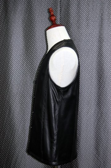 JEAN-LOUIS SCHERRER　Men'sラムレザー＆ウール混　リバーシブルベストの画像