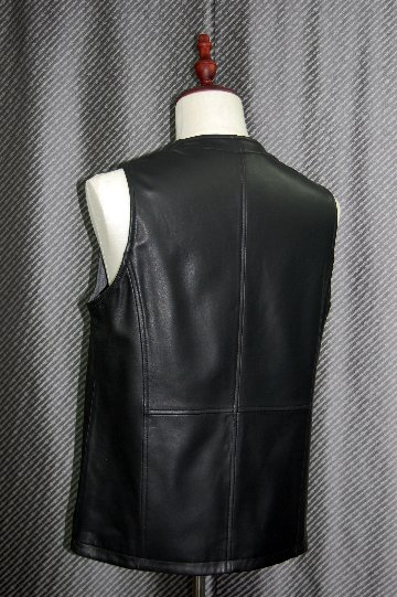 JEAN-LOUIS SCHERRER　Men'sラムレザー＆ウール混　リバーシブルベストの画像