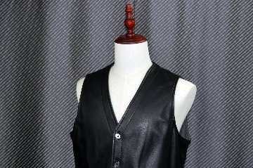 JEAN-LOUIS SCHERRER　Men'sラムレザー＆ウール混　リバーシブルベストの画像