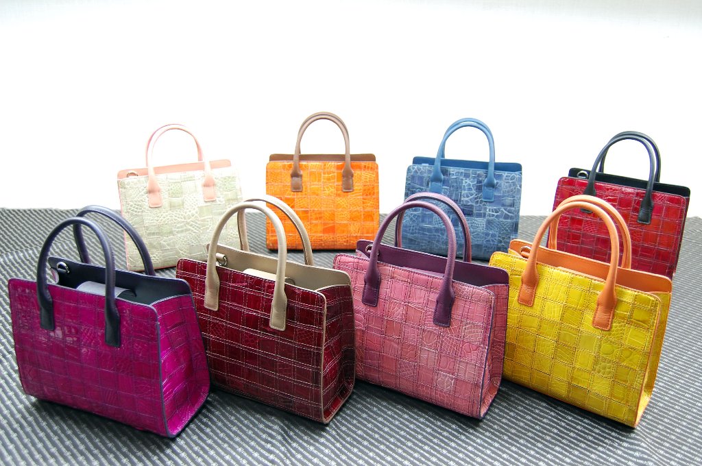 シャイニングクロコダイル　パッチワークミニトートバッグの画像