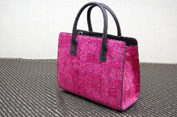 マットクロコダイル　パッチワークミニトートバッグの画像