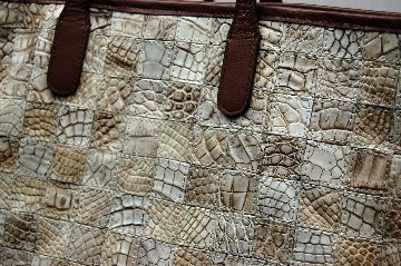 マットクロコダイル　パッチワークトートバッグの画像