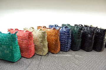 シャイニングクロコダイル　パッチワークトートバッグの画像
