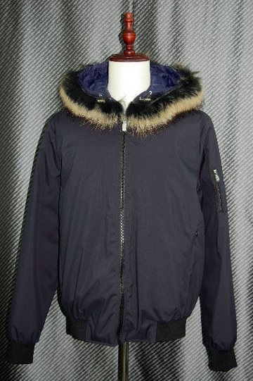 JEAN-LOUIS SCHERRER　Men'sフーディーダウンジャケット　ラクーンフードトリムの画像