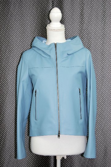 JEAN-LOUIS SCHERRER　ラムレザー　フーディージャケットの画像