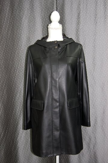 JEAN-LOUIS SCHERRER　ラムレザー　フーディーコートの画像