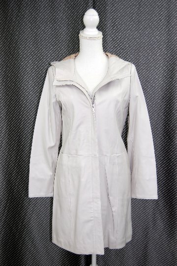 ラムレザー　フーディーコートの画像