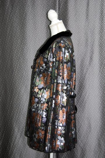 プラックトウィーゼル　ダブルフェイスジャケット　花柄メタリックプリントの画像