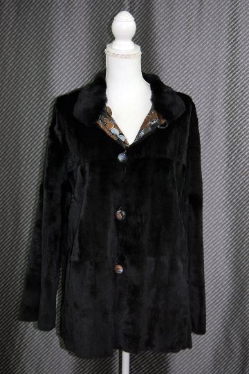 プラックトウィーゼル　ダブルフェイスジャケット　花柄メタリックプリントの画像