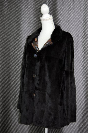 プラックトウィーゼル　ダブルフェイスジャケット　花柄メタリックプリントの画像