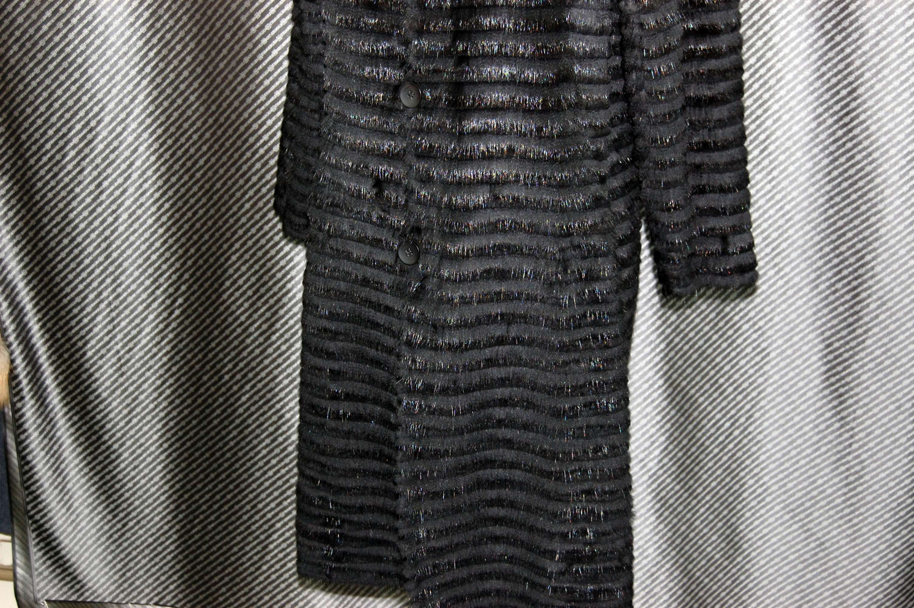 ミンク＆レッキスレイヤー　シルクリバーシブルコート　Foxフードトリムの画像