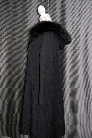 ミンク＆レッキスレイヤー　シルクリバーシブルコート　Foxフードトリムの画像