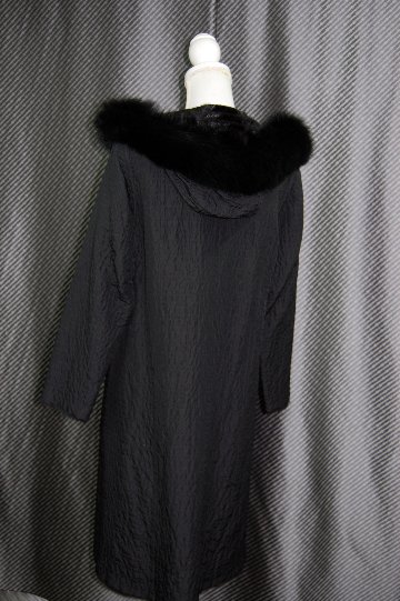 ミンク＆レッキスレイヤー　シルクリバーシブルコート　Foxフードトリムの画像